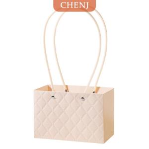 [COD] CHENJ กล่องบรรจุภัณฑ์ดอกไม้แบบพกพาสำหรับตกแต่งงานแต่งงานถุงของขวัญกระเป๋าถือสำหรับวันวาเลนไทน์ของตกแต่งงานเลี้ยงวันเกิดงานประดิษฐ์ช่อดอกไม้