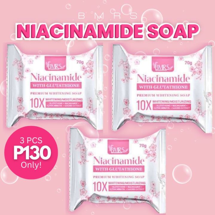 3pc BMRS Niacinamide Soap with Glutathione 10x Whitening & Moisturizing  Premium Whitening Soap (70g) Bmrs Beauty Essential Niacinamide Niacinamide  Eye Cream - Lazada