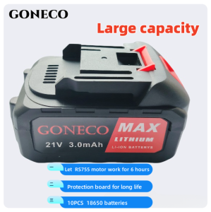 Goneco 21V Electric heavy-duty lawn mower upgrade rechargeable with batteries with wheel lawn mower