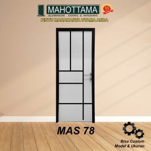 Pintu Aluminium Rumah Utama Kamar Tidur / Mandi 80 x 200 Bisa Custom Ukuran Almunium Doors MAS78 - MAHOTTAMA