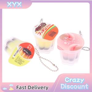 【BUY 1 TAKE 1】 Novelty Pudding Pendant Food Play Reduce Pressure Keychain Fragrance Antistress Fidget Stress Relieving Backpack Decor Kids Toys