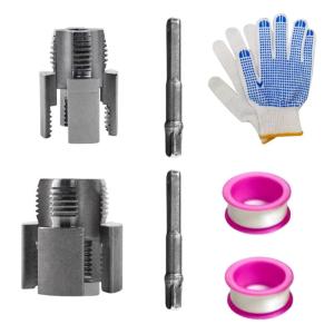 Professional Grade 2 Pack Pipes Threading Kit for Plumbing Repairs Carbon Steel Construction Portable Design