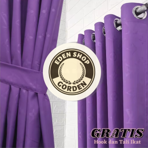 Gorden Jendela Pintu Minimalis Ring 10 Smokering - Emboss Polos Promo Murah Terbaru