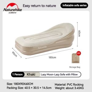 Naturehike LANYUE Automatic Air Inflatable Lazy Sofa Bed Camping Portable Ultralight Sleeping Pad Mattress Bed Built-in Electric Wireless Air Pump Single Double up to 150-300kg Max Load Nature Hike