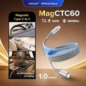 Airbot Magnetic Fast Charging Cable CTC60 | Magnetic Link Charging Cable 60W Type-C to Type-C Wire Data PD Cable Ultra Fast Charging For Android
