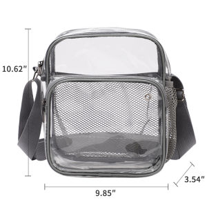 TINYAT Clear Womens Shoulder Bag Waterproof PVC Transparent Men Sling Bag Phone Travel Crossbody Bag For Work Business
