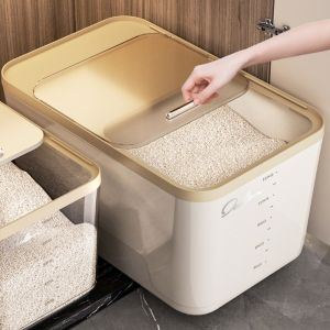 CHLOCH Nắp trượt Hộp đựng gạo Cấp thực phẩm Nhựa Hũ kín Công suất lớn Thùng đựng gạo Sử dụng trong bếp