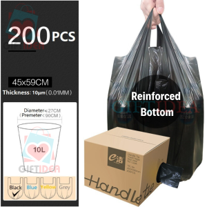 200 pcs extra large rolls vest-style garbage bags in box pull-out Trash bags for Kitchen Bathroom Office