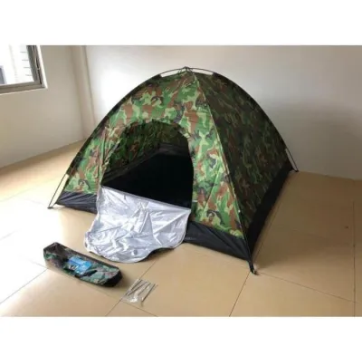 TENDA CAMPINGUNG MENDAKI ARMY DOME LORENG CAMO 4 ORANG 200CM X 200CM DENGAN ALAS TENDA ANTI AIR - Gudang Irama