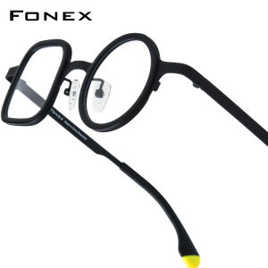 FONEX Acetate กรอบแว่นตาไททาเนียมสตรี2025ใหม่ดีไซน์แฟชั่นแว่นตากันแดดทรงกลมสี่เหลี่ยมวินเทจผู้ชายแว่นตาญี่ปุ่นวินเทจ85886
