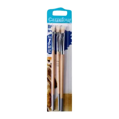Carrefour Pack Of 3 Hog Bristle Paint Brush N8-10-12 - By Le Petit Depot