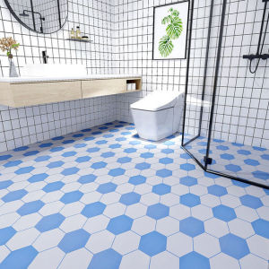 สติกเกอร์ติดพื้นในห้องน้ำด้วยตนเองวอลล์เปเปอร์กันน้ำสำหรับห้องครัวห้องน้ำกระเบื้องปูพื้นกันลื่นและกันรอย