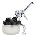 KKmoon Airbrush Cleaning Pot Glass Air Holder Paint Jar Bottle Spray Wash Clean Tools Needle Nozzle Brush Set. 