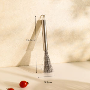 Vision กระทะด้ามจับยาวทำมาจากสแตนเลสสตีล1ชิ้นกระทะแปรงด้ามไม้บรัชสเตนเลสแปรงทำความสะอาดครัวที่ขัดอุปกรณ์ทำความสะอาดสำหรับกระทะเหล็กหล่อกะทะย่างทำความสะอาดคราบสกปรกปากแข็ง