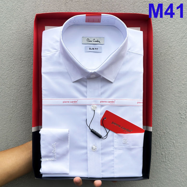 Áo Sơ Mi Nam, Sơ Mi Trắng Thêu Logo Trắng Dài Tay, Sơ Mi Nam Pierre ...