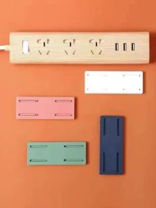1Pcs Self-Adhesive Socket Fixer Wall Hanging Power Strip Holder Fixator Plug-in Wall-Mounted Fixer