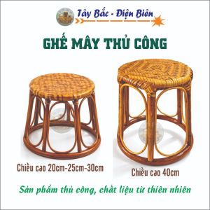 Ghế Mây Người Dân Tộc Thái Điện Biên - Thủ Công Truyền Thống - Loại Đẹp - Nhiều Kích Cỡ