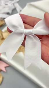 WH 50pcs 1 inch fresh pink ribbon bows Small size Polyester Satin ribbon Bow Flower DIY Crafts