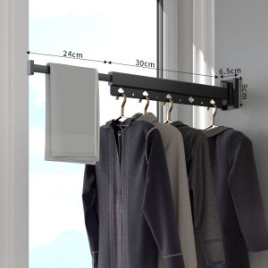 Space manager Retractable Clothes Towel Drying Rack Balcony Indoor Folding Wall Mounted Hanger Telescopic Rotation