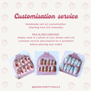 [🍓Berry Pretty Nails🍓] Nail Art Customisation Service - Handmade Press On Nails
