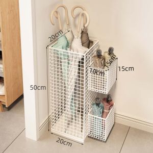 JUTBONG 3Pcs/Set Large Capacity Umbrella Storage Rack Drainage Metal Umbrella Bucket Durable 3 in 1 Umbrella Holder Home