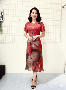Đầm Trung Niên Trẻ Trung Thiết Kế Trang Nhã Thanh Lịch Sang Trọng Đi Tiệc Cao Cấp Cho Mẹ U40 U50 tm2111