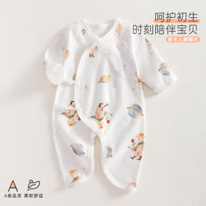 Infant Autumn Butterfly Romper Long Sleeve Pure Cotton Jumpsuit for Newborn Babies a Newborn-style romper crawling suit