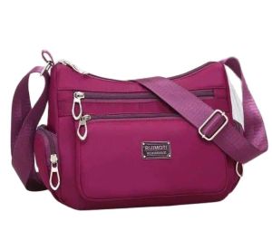 VIVIBAGS#456 Functional bag for womens nylon shouldercrossbody bag simple korean style plain solid colors bag