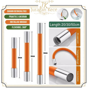 JUKE Sambungan Kran Selang Pemanjang Elastis Silikon Fleksibel Filter Air 360 Derajat Cuci Piring Dapur Wastafel Faucet Stainless Steel