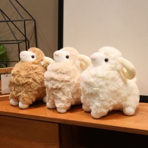 CUBBY Simulation Sheep Plush Doll Cartoon Fluffy Lamb Plush Toy Creative Kawaii Animal Fluffty Doll Birthday Gift