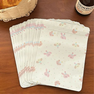 INVADER 20/50Pcs Cartoon Animal Biscuits Candy Bags Plastic Cute Bear OPP Gift Pouch  Self Adhesive Kpop Card Bag Valentines Day Party Decor