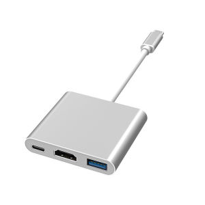 【READY STOCK】USB-C to HDMI Adapter (Supports 4K / 30Hz) - Type- C 3 in 1 Converter Cable for MacBook Pro MacBook Mac Pro iMac Chromebook  PD Fast Charging Adapter Converter
