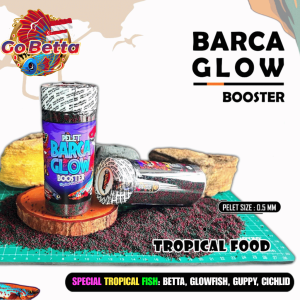 Floating Tropical Fish Food High Protein Glow Booster Pellet 70gr for Baby Channa Betta Guppy Cichlid Aquascape Fish Natural Color Enhancer with Spirulina Caroten Vit D3++ Premium Organic Feed Easy Digest | GoBetta Trusted Formula 0.5MM & 1MM Size