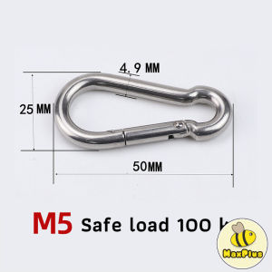 MaxPlus Snap Hook 304 Stainless Steel Carabiner metal Hook Spring Outdoors Sport Clip M5 M6