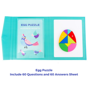 Wooden Magnetic Tangram Puzzle Educational Toys Montessori Learning Material
