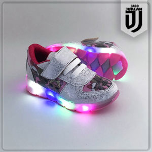 Sepatu Sneakers Lampu LED Anak usia 1 2 3 4 5 6 tahun Motif LOL / Sepatu Kets Perekat Anak Balita Cewek LOL Surprise / Sepatu MENYALA Anak Perempuan Fashion Sport / Sepatu Baby Casual Wanita Sol Menyala / Sepatu Running Anak Murah Model Terbaru
