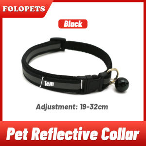 FOLOPETS Pet Reflective Collar Adjustable Size Collar Cat Dog Collar Safety Buckle Bell Neck Strap