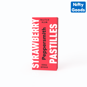 Peppersmith Strawberry Sugar-Free Xylitol Mints - Vegan Aspartame-Free Breath Freshening Candies