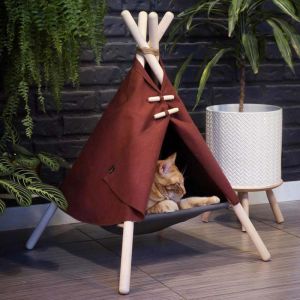 SG SELLER* Pet Cat Teepee House Fold Away Pet Tent Furniture Cat Bed Cat hammock pet stuff Cat accssories