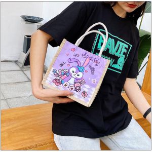 [FREE SHIP]Túi Cói Hình Tay Xách Họa Tiết Vintage