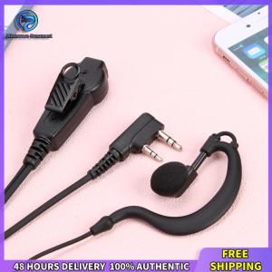 Winnereco 2 Pin Walkie Talkie Headset Earphones K-Plug PU Wired Earhook Earpiece Dual PTT G Type with Microphone for Kenwood Baofeng 888S TYT