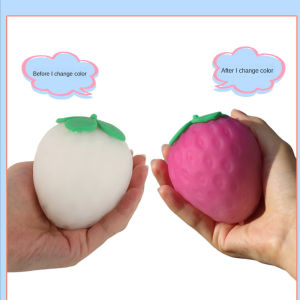 LYZRC Color Changing Big Strawberry Kneading Lehei Technology Simulation Fruit Decompression Ball Decompression Venting Toy Toy for Girls and Boys