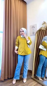 Kemeja Meyshabasic polos kombi lengan panjang kantong satu nyaman