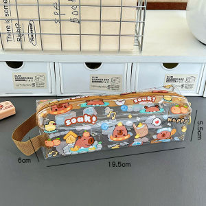 Kapibala pencil case cartoon transparent large capacity stationery bag cute student high-value pencil case pencil case