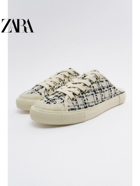 ZARA discount season women's shoes color matching fabric with a lazy