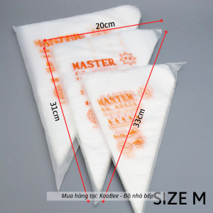 Set 100 túi bắt kem nilong nhiều kích thước KOOBEE - Túi bắt bông kem loại dày xịn sử dụng 1 lần