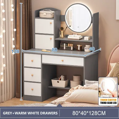 Bewell Dressing Table Bedroom Vanity Table Minimalist Modern Dressing Table Organizer Integrated Small Table