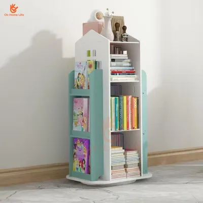 SG Stock 360degree Rotating Bookshelf 3-Layer Rotating Book shelf Floor Standing Storage