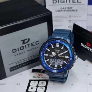 Jam tangan Pria Digitec DA-2180T tali rubber dualtime original