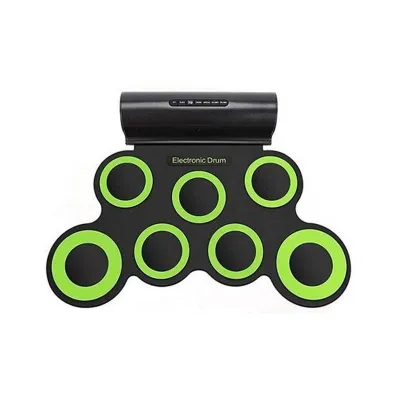 XIAOKOA Portable 7 Pads Roll-Up Electronic Drum Electronic Drum Sets Practice Pad Drum Kit With Headphone Jack Built-in Speaker Drum Pedals Drum Sticks 10 Hours Playtime Great Holiday Birthday Gift For Kids Roll Up Foldable